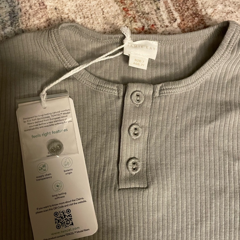 Jamie Kay Ribbed Modal Henley - Picture 2 of 2